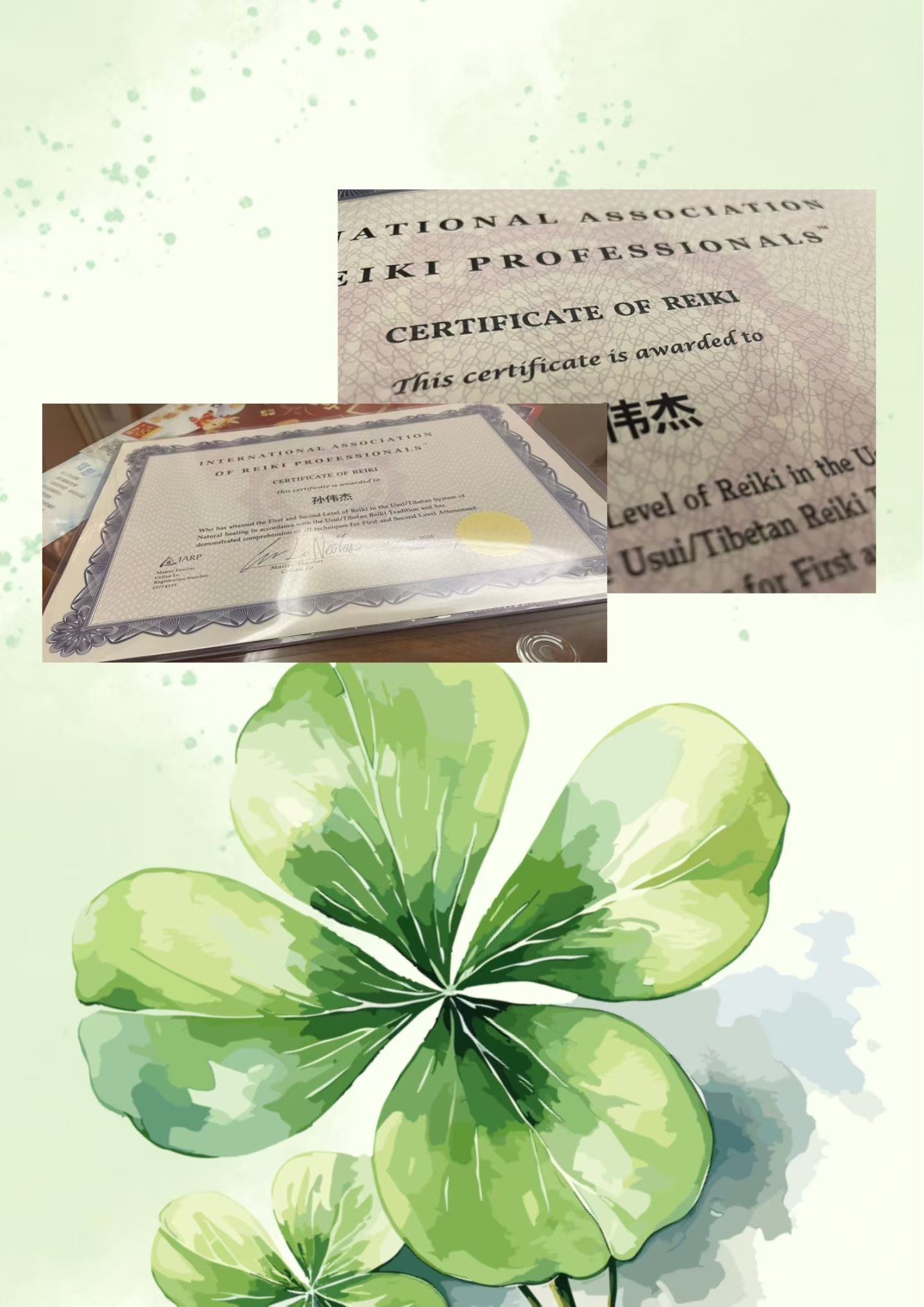 成功培養出一位傑出內地療癒師