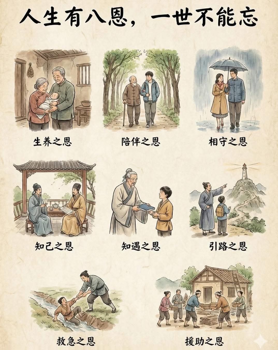 人生八恩不能忘